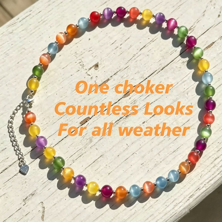 Dopamine Color-Shifting Beaded Jewelry Set (Necklace/Bracelet/Anklet Options, Vacation Style)