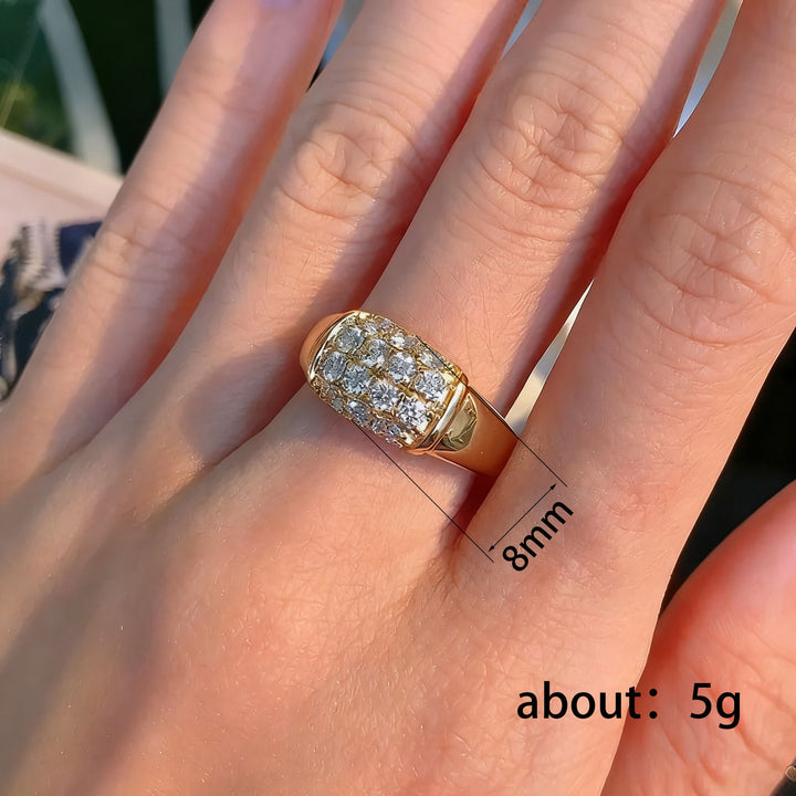 Gold Pave Square Ring