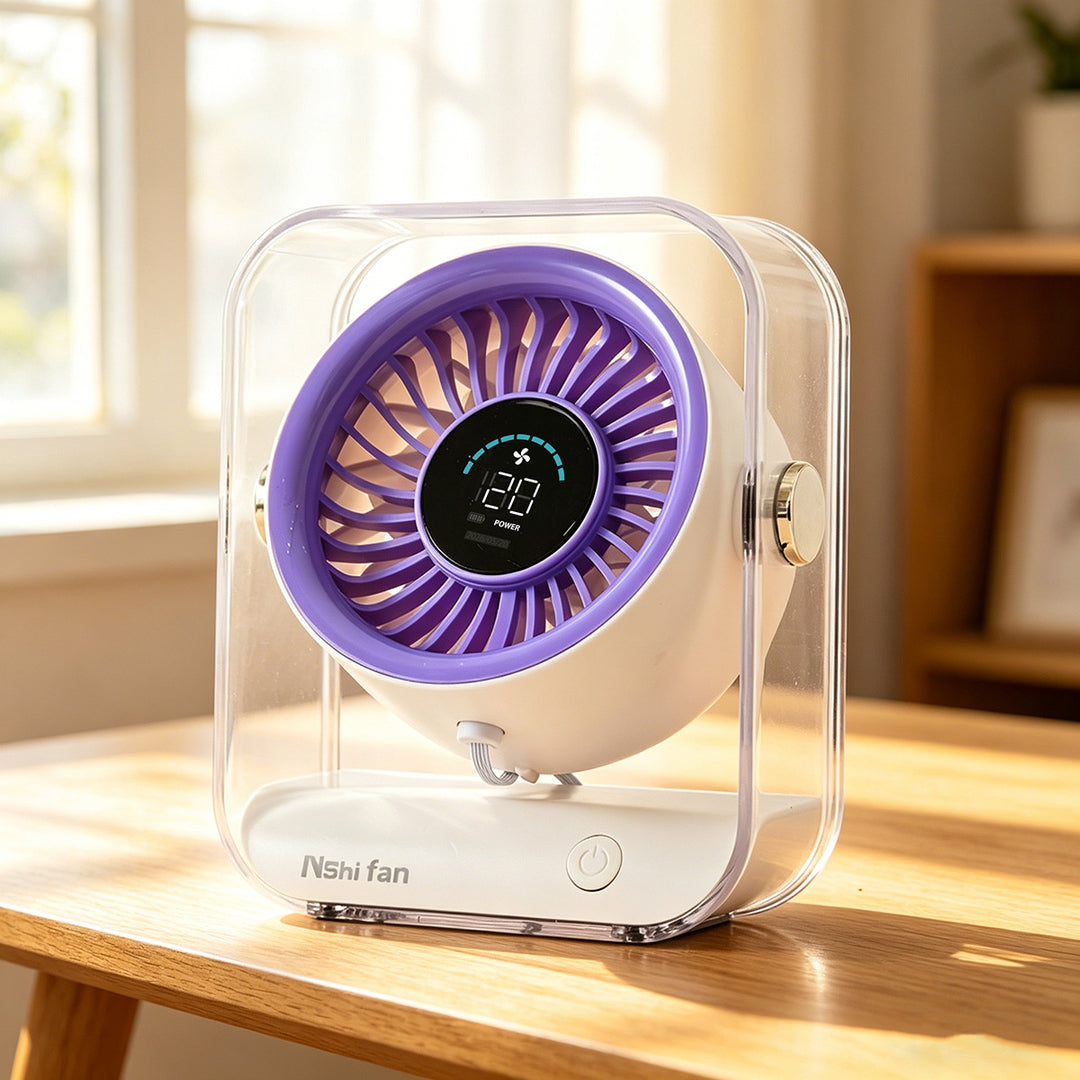 Desktop Turbo Circulating Humidifying Fan, Multi-Angle Adjustable Quiet Desk Fan for Home & Office