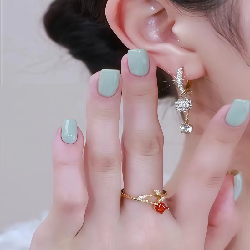 Pavé Ball Tassel Huggie Earrings (Light Luxury Niche Vivid Earrings)