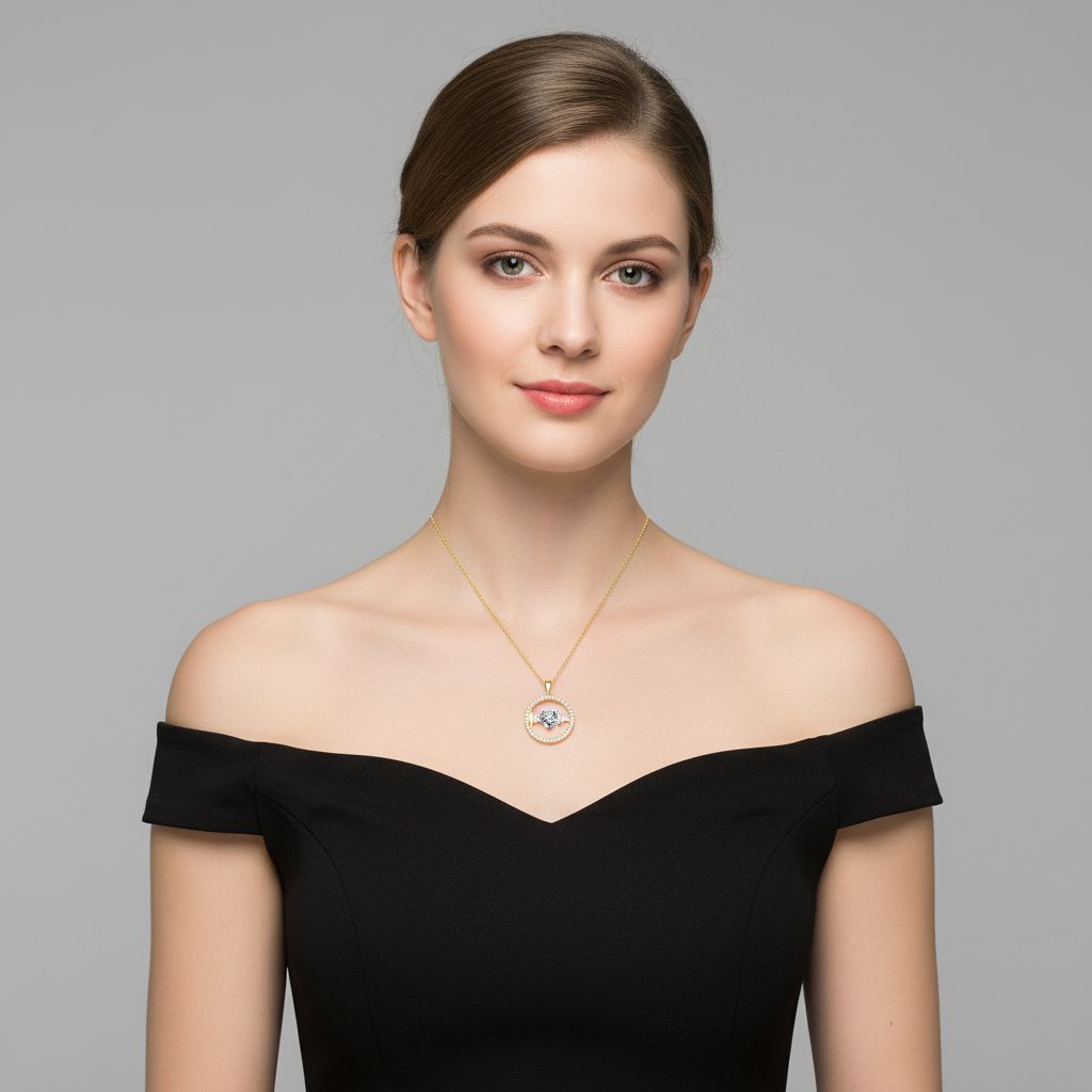 "Heartbeat" Love diamond Necklace (Pavé Circle Clavicle Chain)
