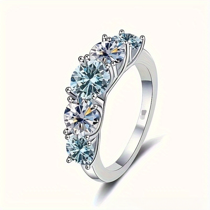 Pavé Diamond Ring Set (Light Luxury Niche Elegant Band)