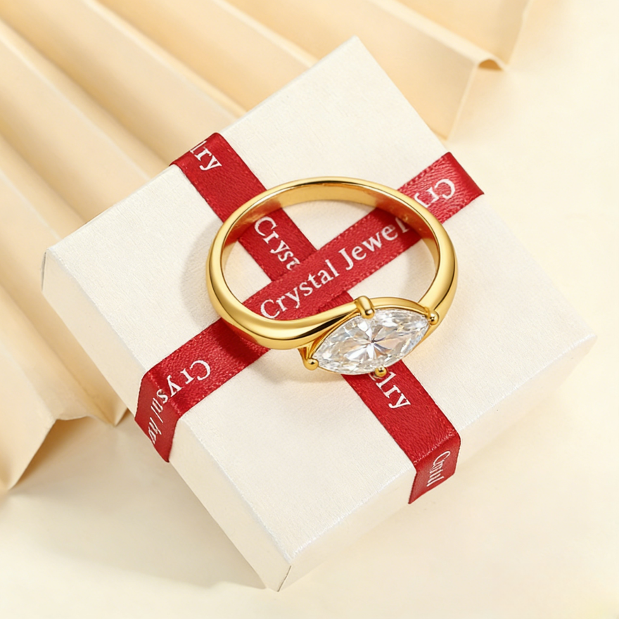 Marquise Cut Bypass Diamond Ring (Luxury Engagement Wedding Band)