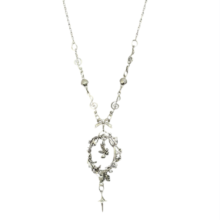 Vintage Antique Silver Long Pendant Necklace, 3 Styles Available, Gothic Necklace
