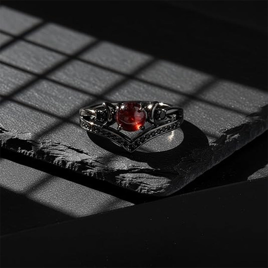 Sun‑Moon Round Cabochon Multi‑Color Option S925 Silver Ring