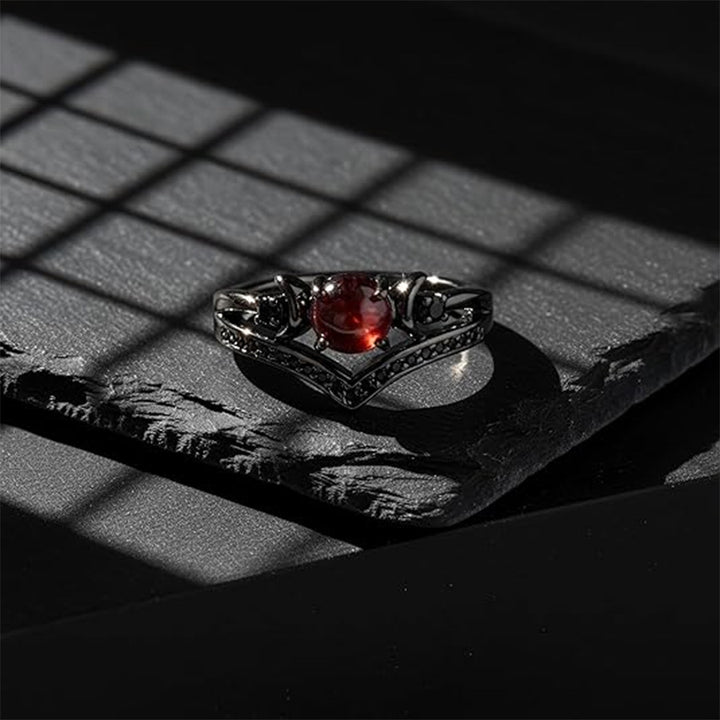 Sun‑Moon Round Cabochon Multi‑Color Option S925 Silver Ring