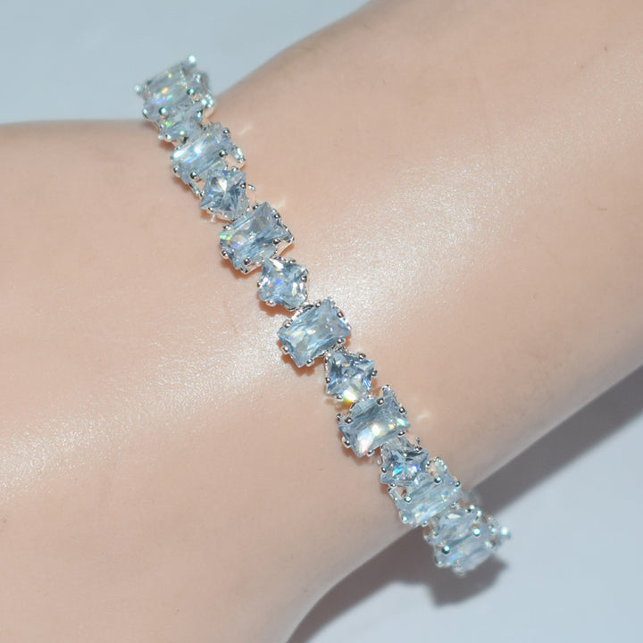 Mixed‑Cut Diamond Open‑Cuff Bracelet, Gold & Silver Two‑Tone Options