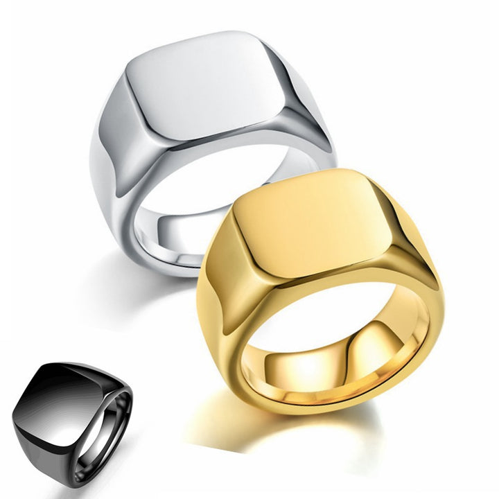 Minimalist Square Signet Ring (3 Colors Unisex Statement Band)