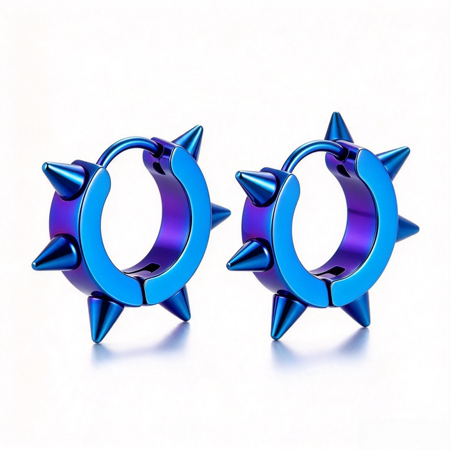 S925 Silver Punk Spike Ear Cuffs