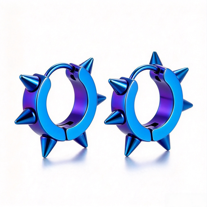 S925 Silver Punk Spike Ear Cuffs