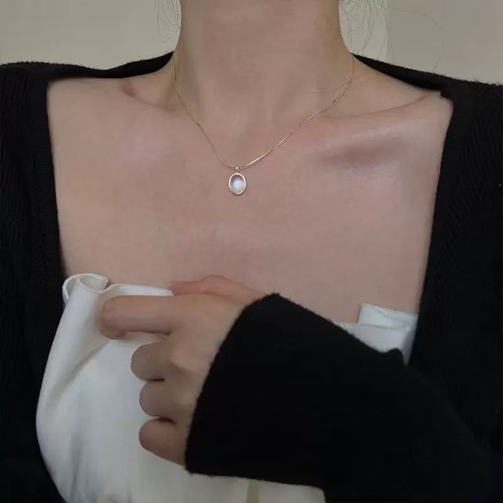 Oval Gemstone Choker Set (Light Luxury Niche Fresh Necklace)