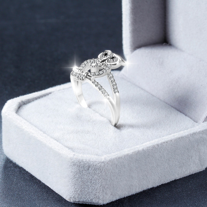 Playful Owl Pavé Ring (Luxury Vintage Whimsical Band)