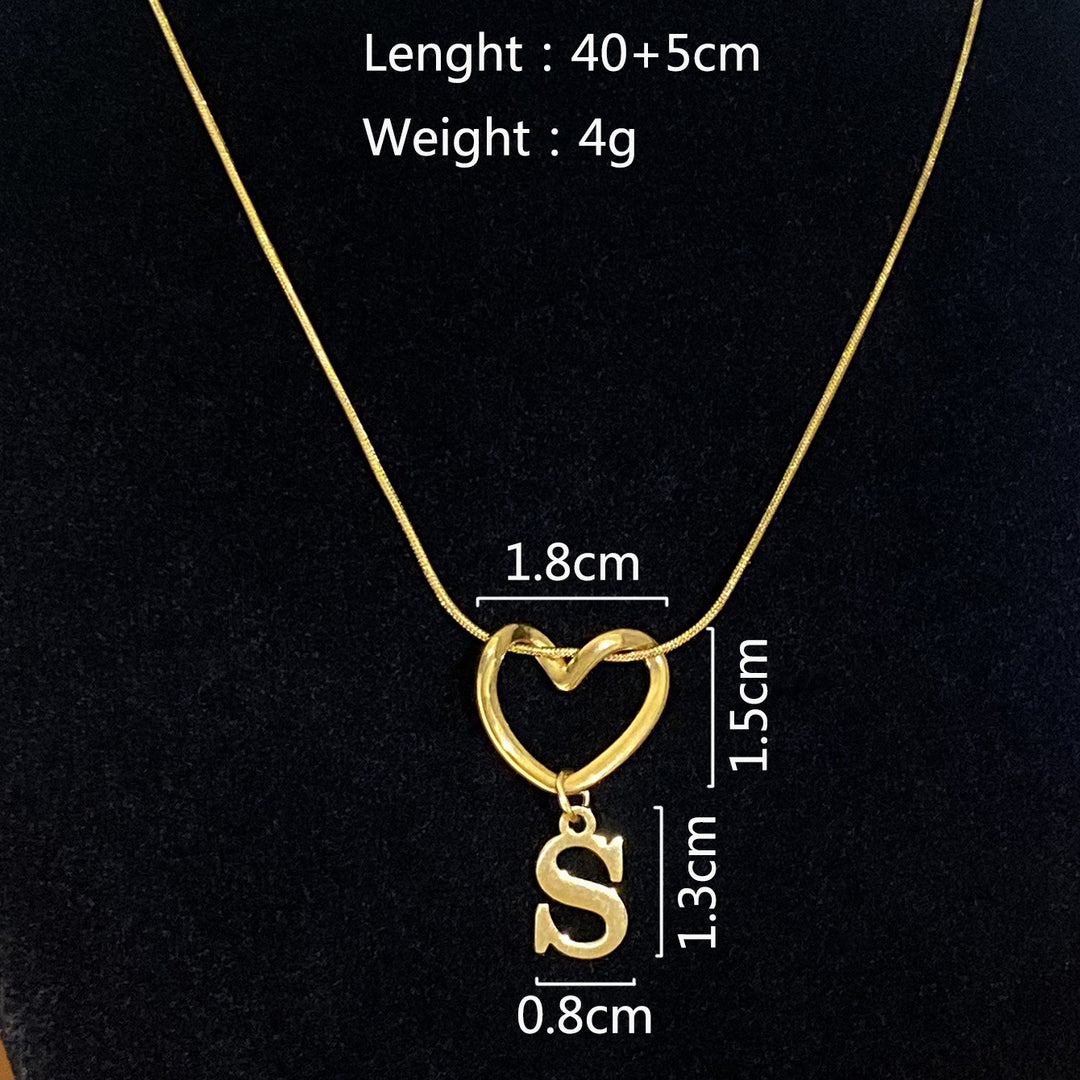 Heart & Initial Choker Set (Light Luxury Niche Personalized Necklace)