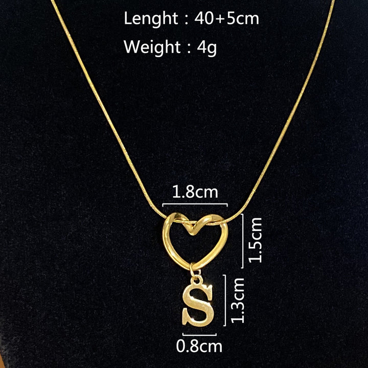 Heart & Initial Choker Set (Light Luxury Niche Personalized Necklace)