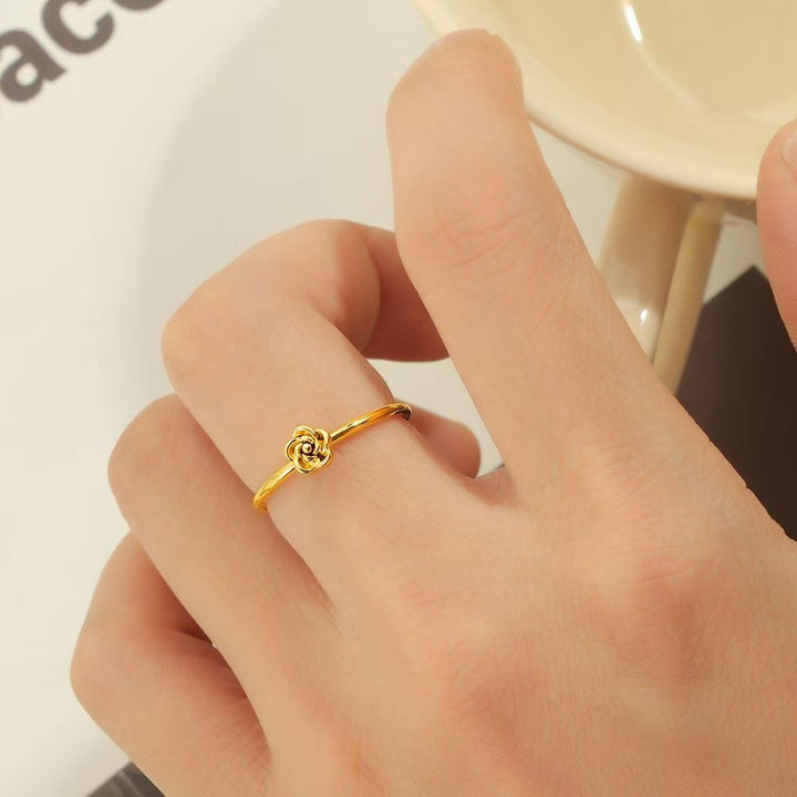 Gold Rose S925 Silver Thin Ring