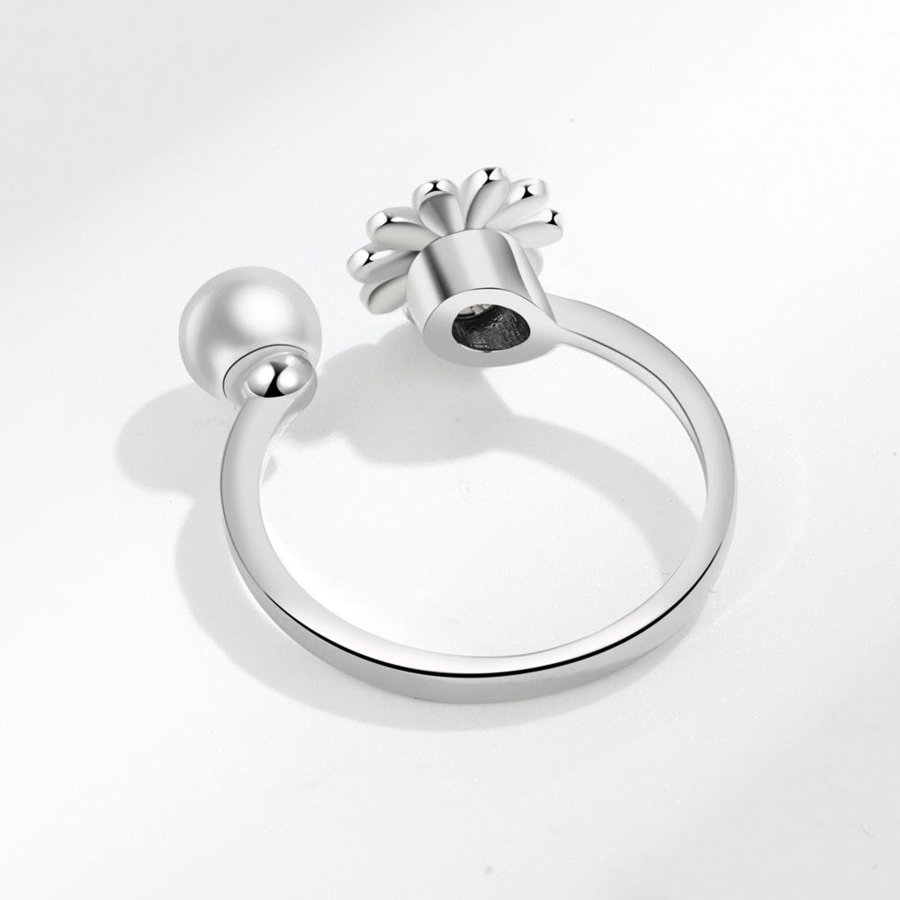 Daisy & Pearl Open Ring Set (Light Luxury Niche Fresh Bands)