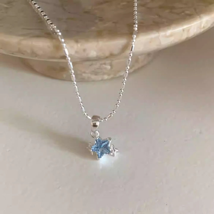 Double Star Gemstone Choker (Light Luxury Niche Fresh Necklace)