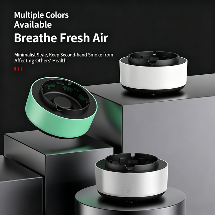 Smart Purifying Ashtray, Desktop Secondhand Smoke Absorber Odor Remover Air Clean Ashtray, Multi-Color