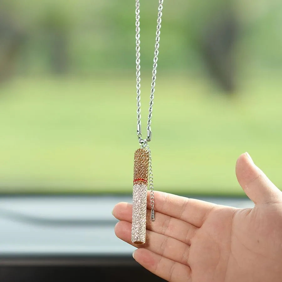 Luxury Rhinestone 3D Cigarette Car Hanging Ornament · Dashboard Decoration