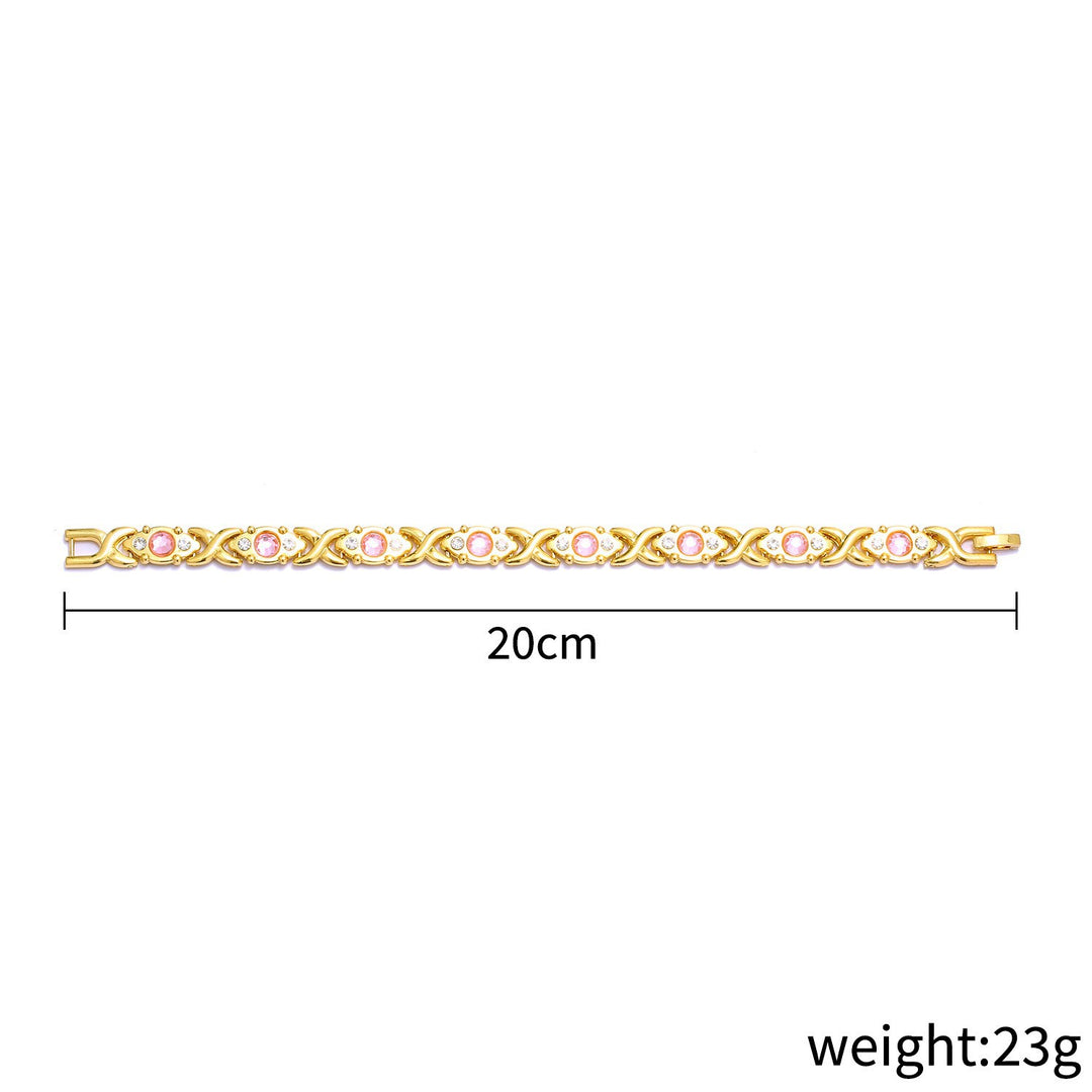 Fashion Detachable Magnetic Energy Bracelet for Women, Adjustable Alloy Crystal Bangle