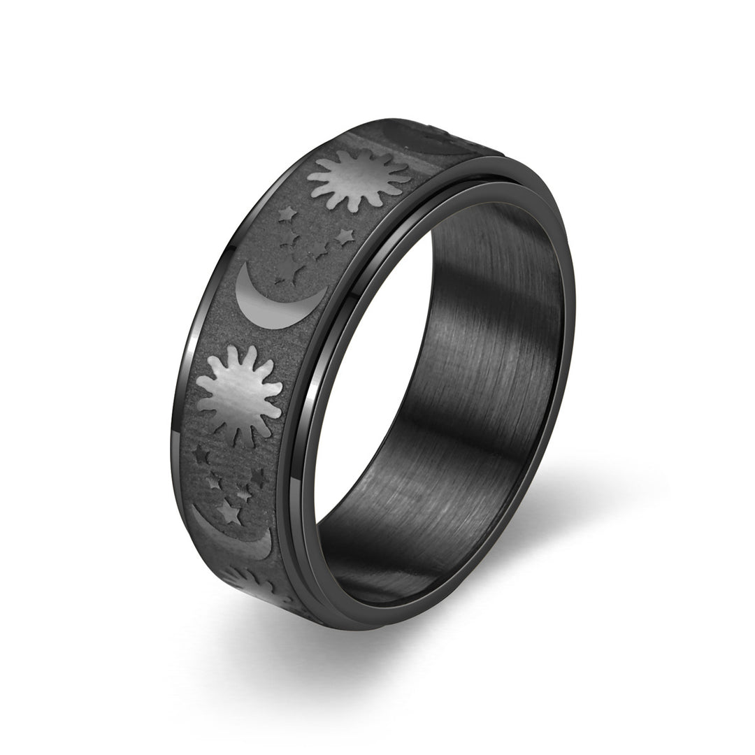 Minimalist Anti-Stress Rotatable Star & Moon Ring