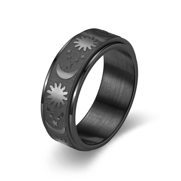 Minimalist Anti-Stress Rotatable Star & Moon Ring