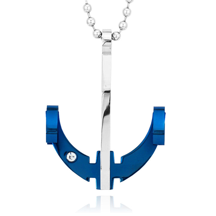 Vintage Crossbow Rhinestone Pendant · Stainless Steel Hip-Hop Punk Necklace
