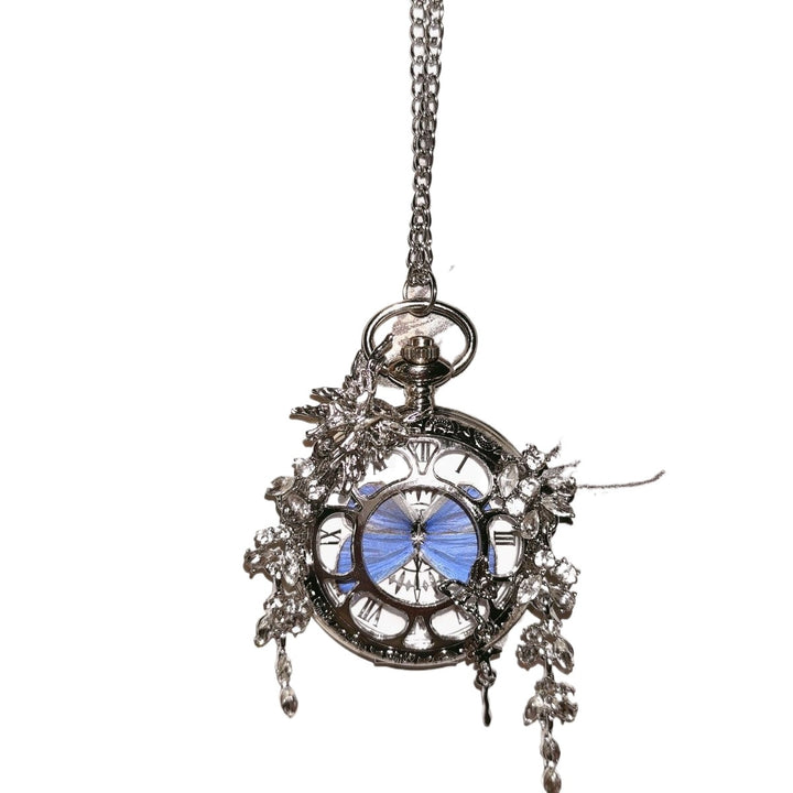 Luxury Movable Purple Willow Gray Butterfly Pocket Watch - Thanksgiving Gift for Best Friends & Couples