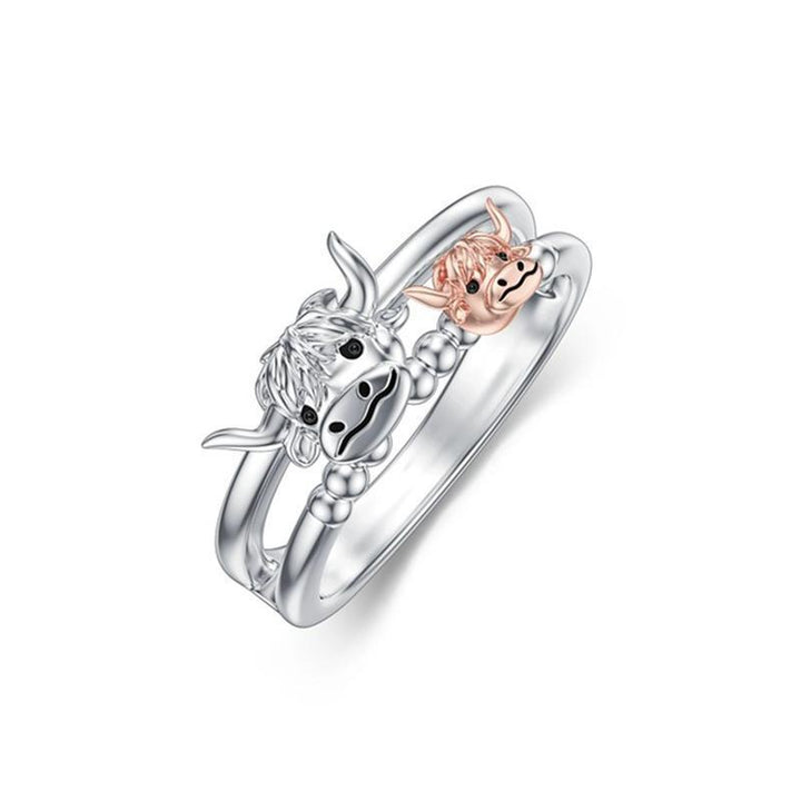 Cow Head Ring for Women - Ins Niche Design Personalized Edgy Sweet Cool Closed Ring