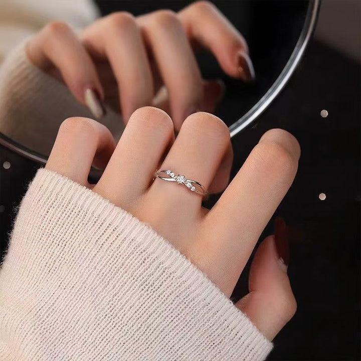 Minimalist Geometric Möbius Ring - Women's Hollow Interwoven Adjustable Couple Ring Set