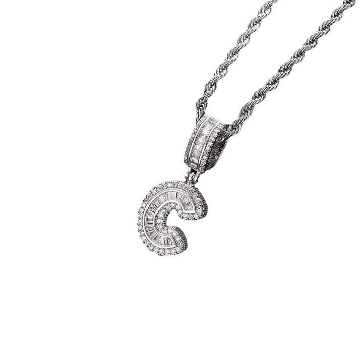 Full-Diamond Letter Cuban Link Necklace (26 Letters Optional | Gold/Silver Dual Tone)