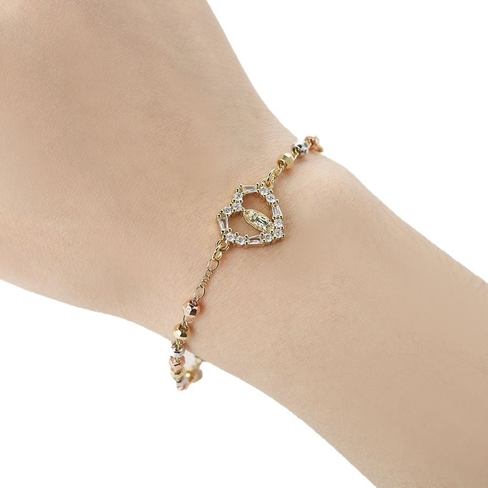 Light Luxury Virgin Mary Micro-Inlaid Beaded Bracelet