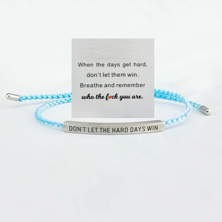Motivational Quote 18k gold Curved Tube Curved Tube Bracelet (Handmade Braided Adjustable Engravable Cord)