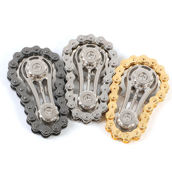 Gear Chain Metal Fidget Spinner (Stress-Relief High-Tech Creative Finger Toy)