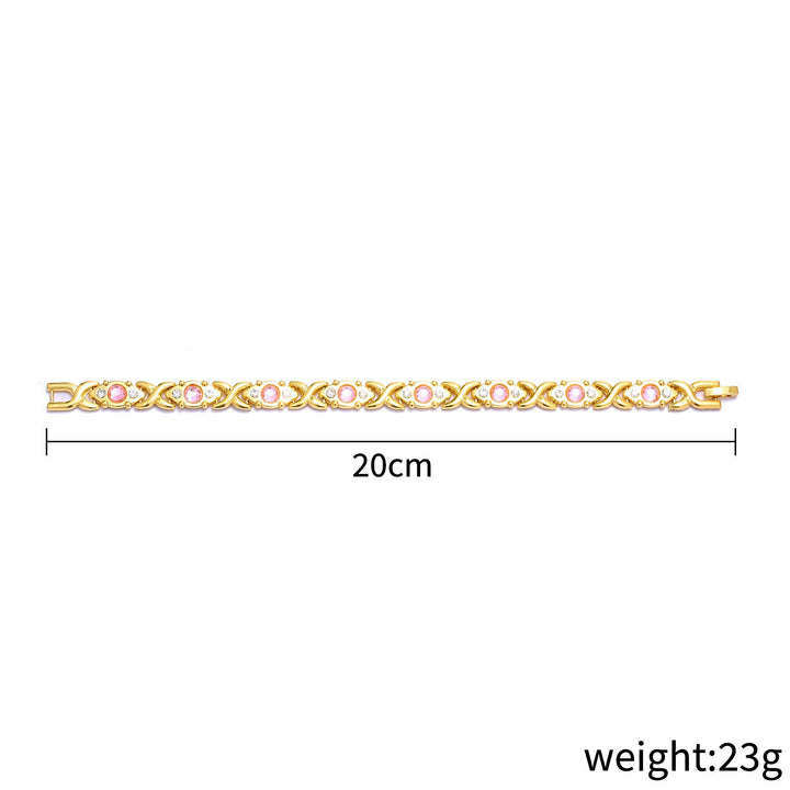 Fashion Detachable Magnetic Energy Bracelet with Zinc Alloy and Rhinestone
