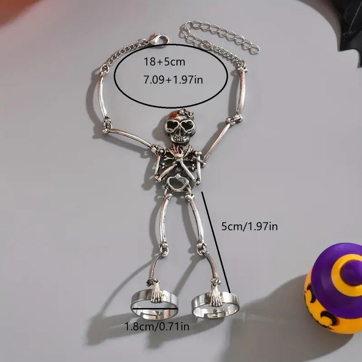 Gothic Exaggerated Skull Skeleton Bracelet – Creative Halloween Jewelry