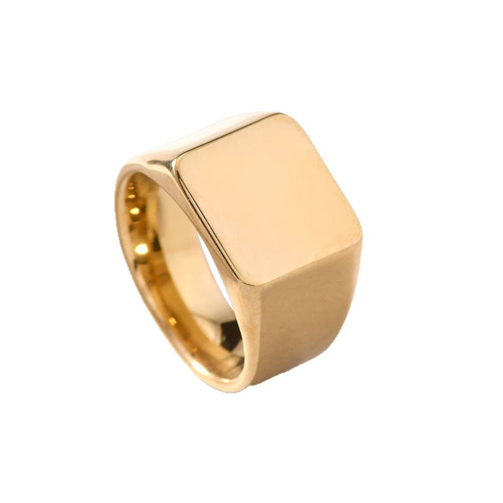 Titanium Steel Polished Square Ring (Minimalist Light Luxury Multi-Color Style)