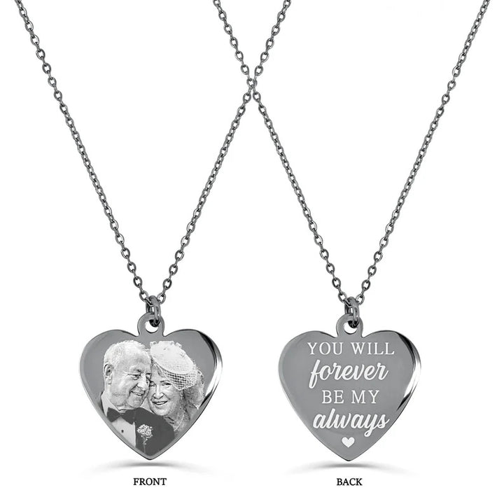 Titanium Steel Heart Custom Photo & Engraving Pendant (Memorial Fashion Style)
