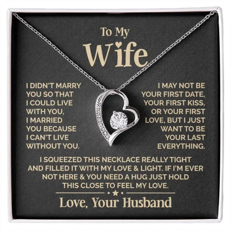 "To My Wife" Double Heart Diamond-Studded Necklace (Couple Memorial Confession Style)