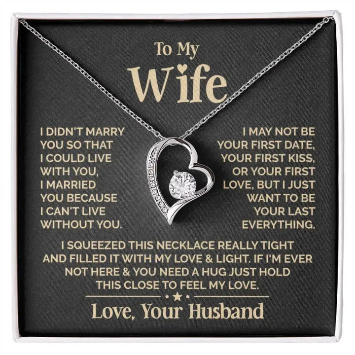 "To My Wife" Double Heart Diamond-Studded Necklace (Couple Memorial Confession Style)