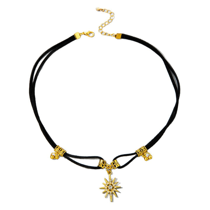 Velvet Double-Layer Sunburst Choker (Retro Light Luxury Style)