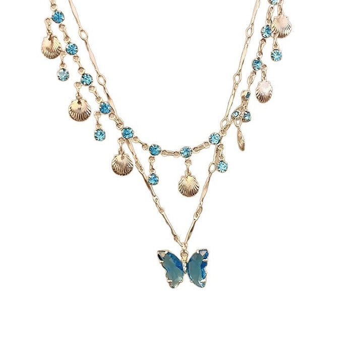 Ocean-Style Butterfly Multi-Layer Tassel Necklace (Dreamy Resort Style Series)
