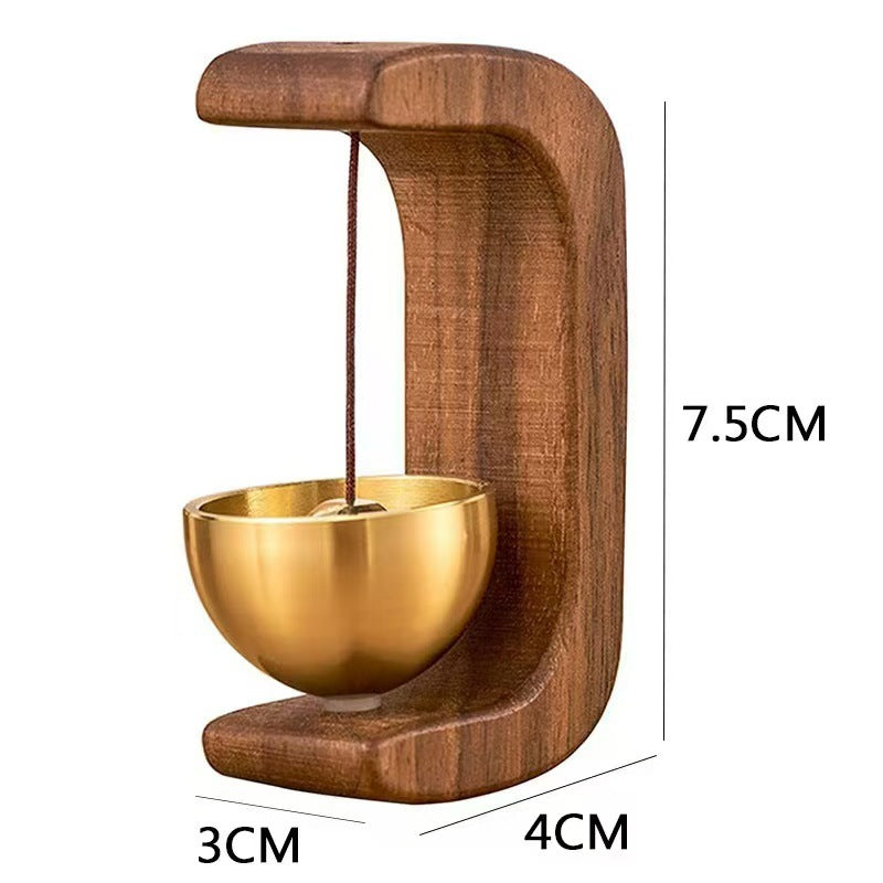 Wooden Base Brass Magnetic Doorbell (Vintage Practical Style Series)