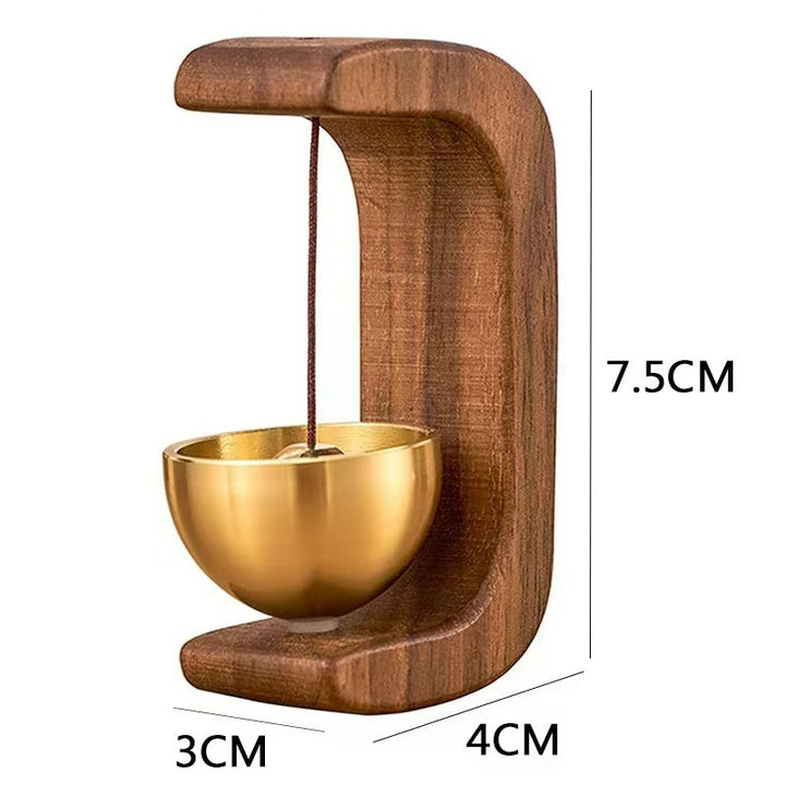 Wooden Base Brass Magnetic Doorbell (Vintage Practical Style Series)