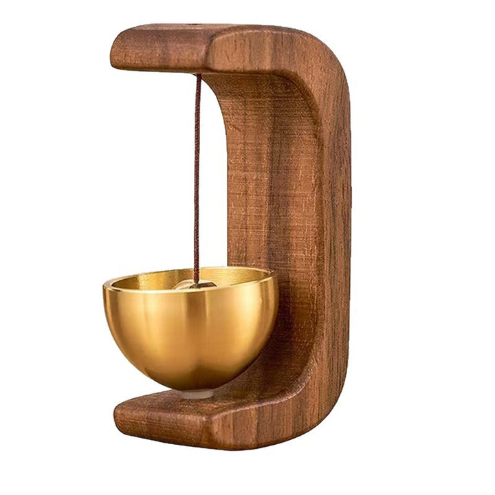 Wooden Base Brass Magnetic Doorbell (Vintage Practical Style Series)