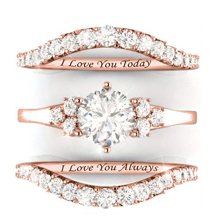 Double-Band Love Vow Diamond Ring (Light Luxury Romantic Style Series)