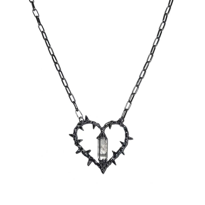 Thorned Heart Crystal Pendant Necklace (Dark Romance · Emotional Guardian Style)