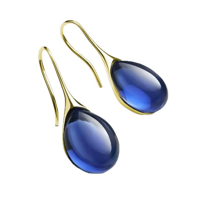 Glass Water Drop Hook Earrings (Women's Minimalist Luxury Style)
