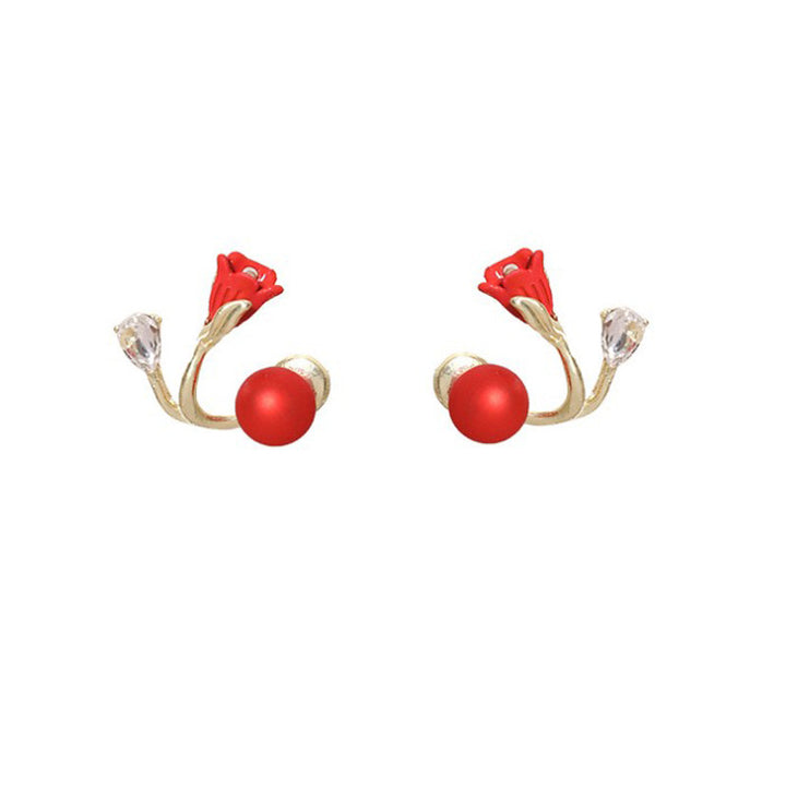 Tulip Diamond Stud Earrings for Women – Elegant Floral Jewelry