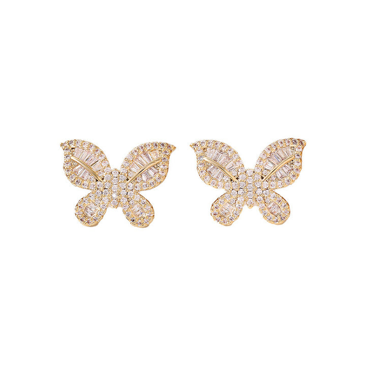 Full Diamond Butterfly Earrings (Women's Luxury Sweet Vitality Style)